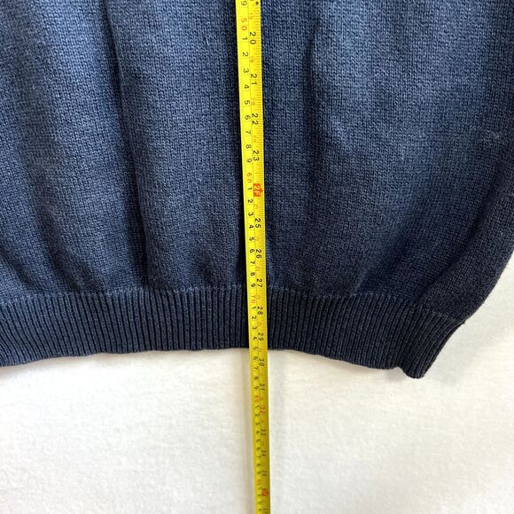 IZOD Mens Sweater XXL Heather Blue/Gray, Buttons, Ski, Heavy, Warm, Preppy, Golf - Picture 8 of 9